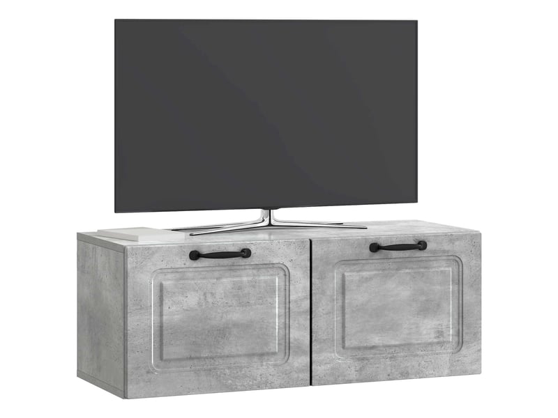  Meuble tv - banc tv - meuble de rangement mural gris béton 78,5 x 31 x 30 cm bois d'ingénierie  - Conforama C