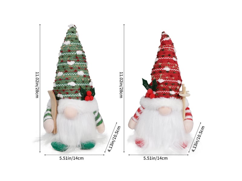  Traîneau gnome de noel lot de 2 deco noël gnome peluche avec la lumière  - Conforama B
