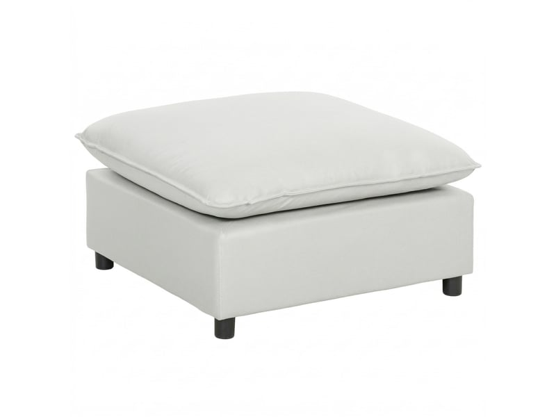 Repose pied salon carré, ottoman avec pieds en plastique, pouf salon pour chambre à coucher, entrée, gris, 75x75x40 cm  - Conforama B