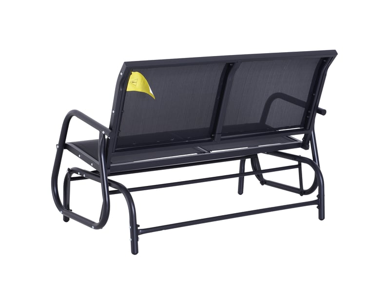 Banc balançoire de jardin 2 places 120x70x85 cm – noir – assise en maille respirante, charge 200 kg  - Conforama D