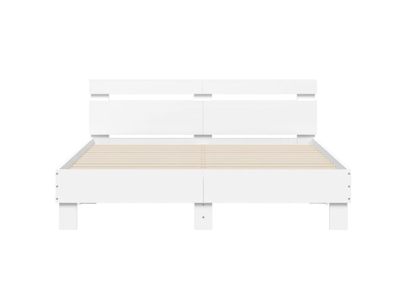  Lit double- lit adulte -  cadre de lit sans matelas blanc 150x200 cm  - Conforama D