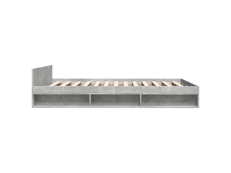  Lit double- lit adulte -  cadre de lit avec tiroirs sans matelas gris béton 150x200 cm  - Conforama D
