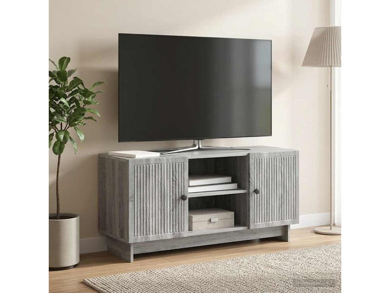  Meuble tv - banc tv - meuble de rangement 102 x 34,5 x 50 cm sonoma gris bois d'ingénierie  - Conforama B