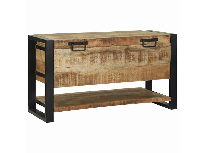  Boîte de rangement, coffre de rangement avec stockage marron bois de manguier massif  - Conforama D