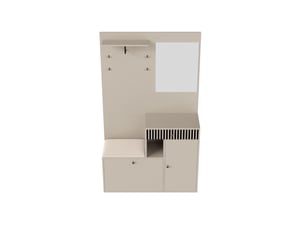 Vestiaire d'entrée avec miroir banc et tiroirs en mdf 110 x 37 x 185,5 cm