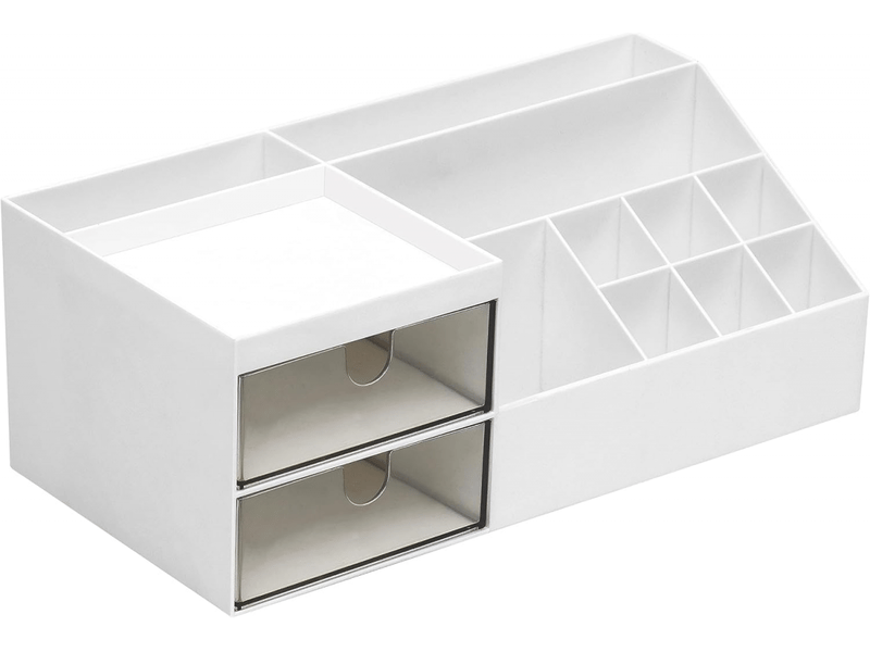 Organisateur maquillage blanc - rangement produit de beauté & fournitures de bureau multifonction pour meuble - Conforama A