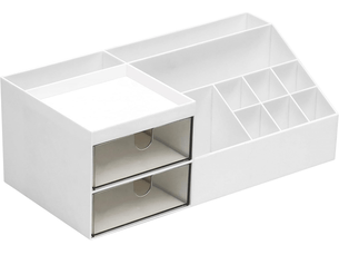 Organisateur maquillage blanc - rangement produit de beauté & fournitures de bureau multifonction pour meuble