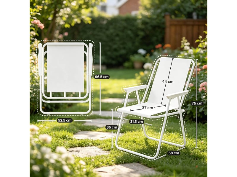  Chaise pliante légère de jardin, chaise de camping pour extérieur  - Conforama C