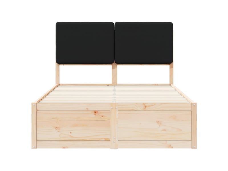  Lit double- lit adulte -  cadre de lit avec tête de lit rembourrée noir 120 x 190 cm  - Conforama D