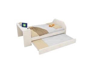 Lit gigogne 90x200 cm MEUBLIV coloris beige
