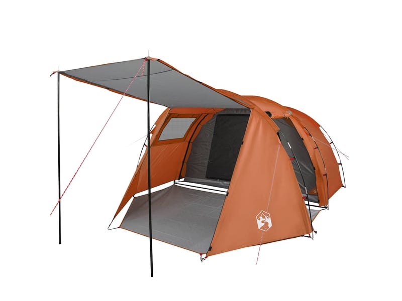  Tente de camping, tente tunnel 4 personnes gris et orange imperméable shl39967  - Conforama D