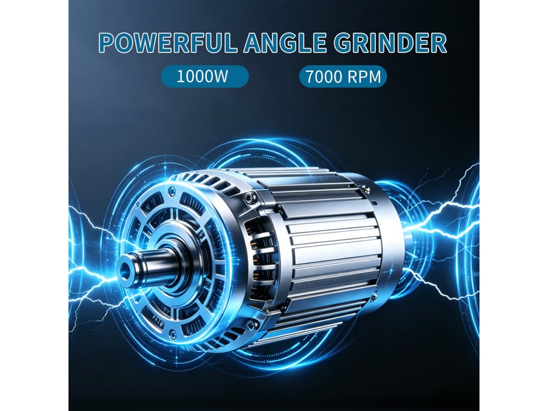  Meuleuse d'angle sans fil 21v avec moteur en cuivre 1000w, 7000rpm, 2 batteries 4.0ah, changement de disque rapide et poignée anti-vibration  - Conforama R