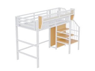 Lit mezzanine 90x200 cm <strong></strong>  <strong></strong> coloris blanc