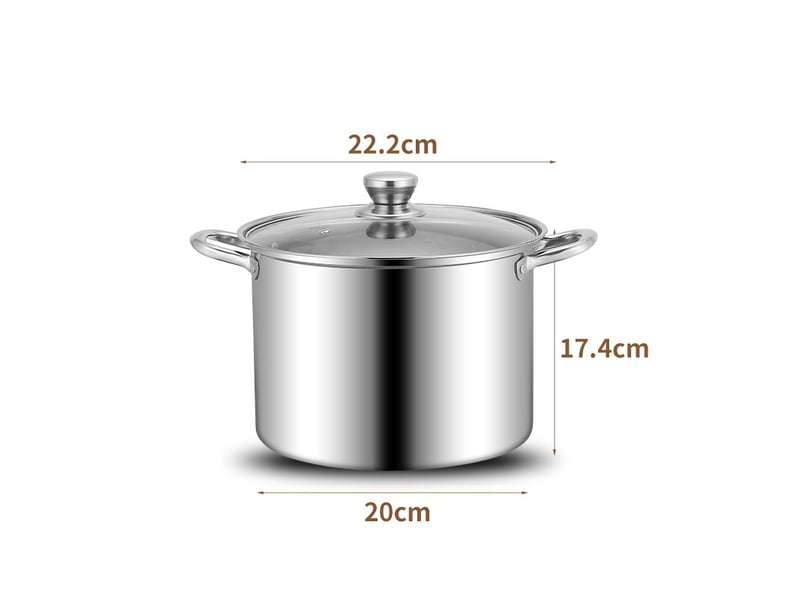 Marmite traiteur avec couvercle en acier inoxydable – argenté, 22.2x17.4cm - Conforama B