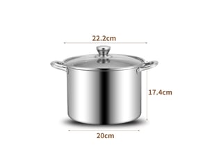 Marmite traiteur avec couvercle en acier inoxydable – argenté, 22.2x17.4cm