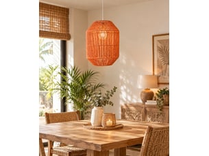 Lampe de plafond en papier orange d30,5x40h cm