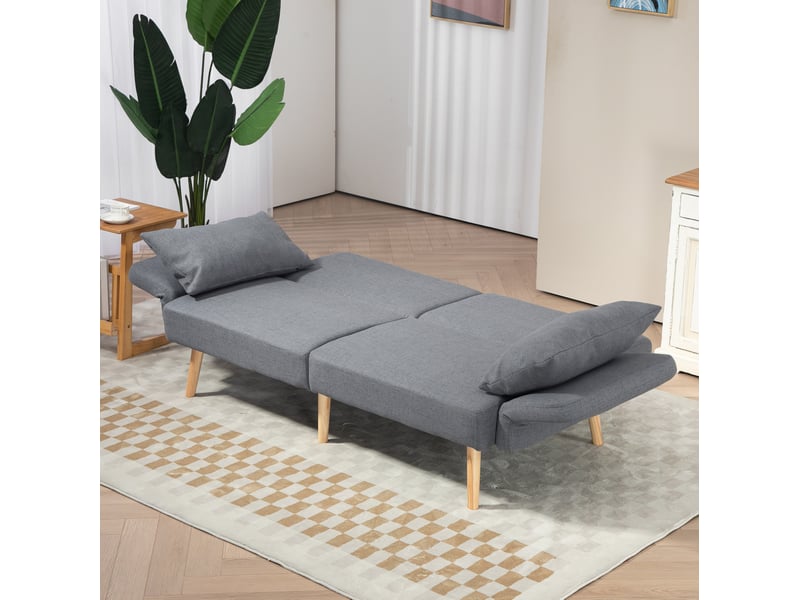  Canapé convertible 3 places 170x83x80 cm dossier réglable gris  - Conforama C
