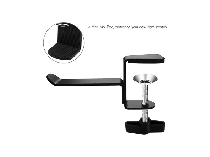  Support de casque audio en alliage d'aluminium noir avec rangement de bureau et pendentif hh-006  - Conforama B