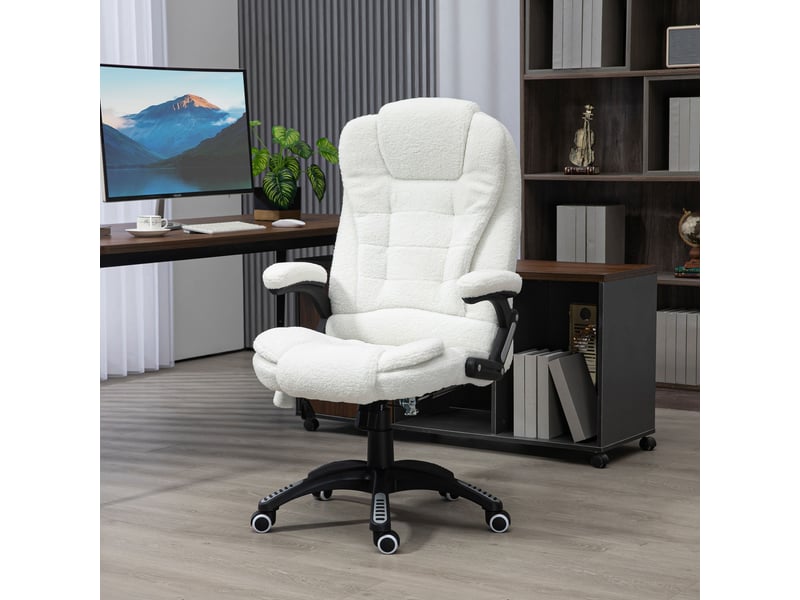 Fauteuil de bureau massant et chauffant hauteur réglable, dossier inclinable et télécommande filaire, pivotant à 360°  - Conforama C