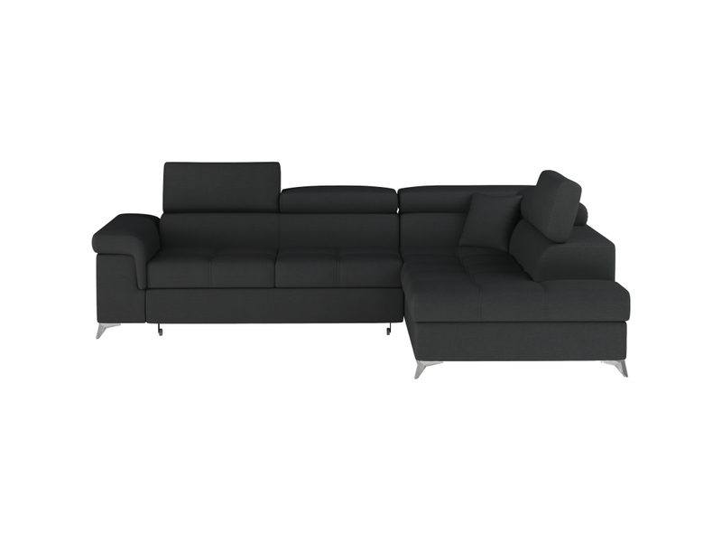  Canapé d'angle convertible palazzo 4 places noir – angle droit avec 1 coussin  - Conforama A