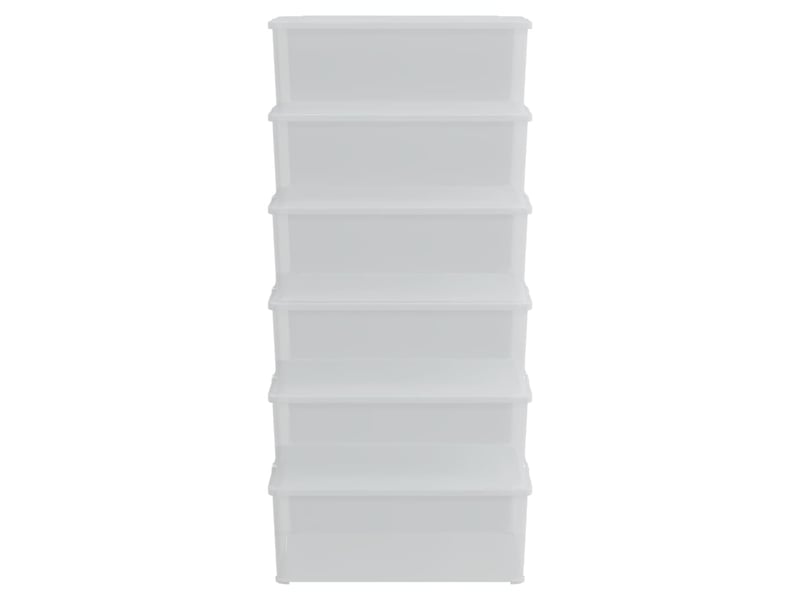  Boîtes de rangement en plastique 6 pcs 10 l empilables  - Conforama C
