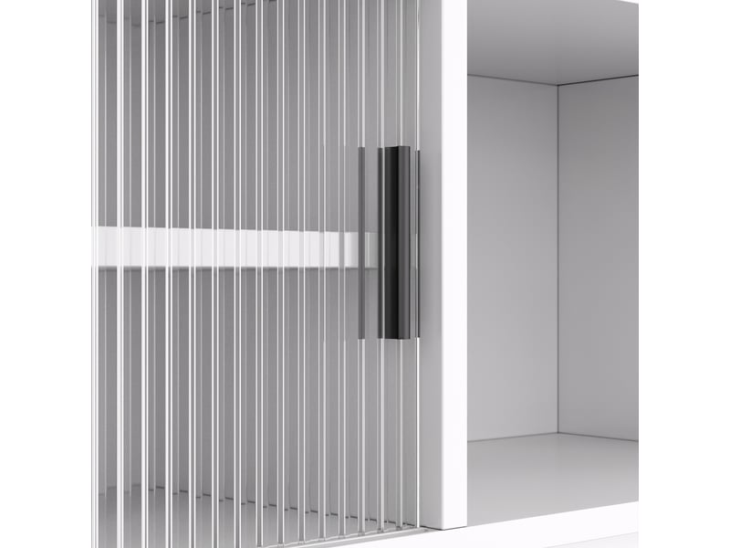  Buffet de cuisine 4 portes coulissantes 2 tiroirs blanc 117x30x170 cm GL49234W - Conforama D