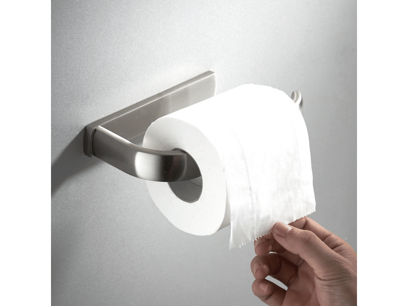  Porte-papier toilette mural, adapté à la salle de bain, à la cuisine, au bureau, etc., 195 x 88 x 26 mm (brossé)  - Conforama E
