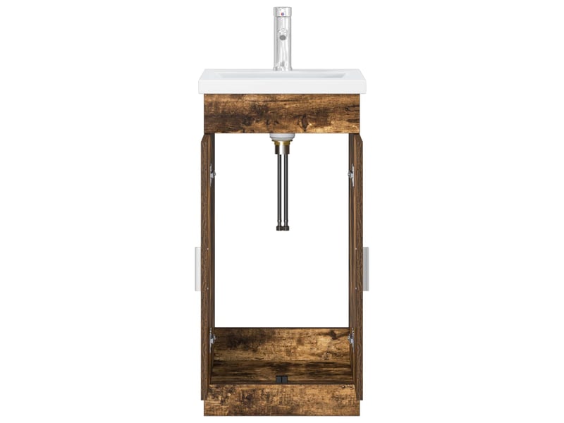 Meuble de salle de bain avec évier chêne fumé 42x40x84.5 cm shl809 - Conforama D