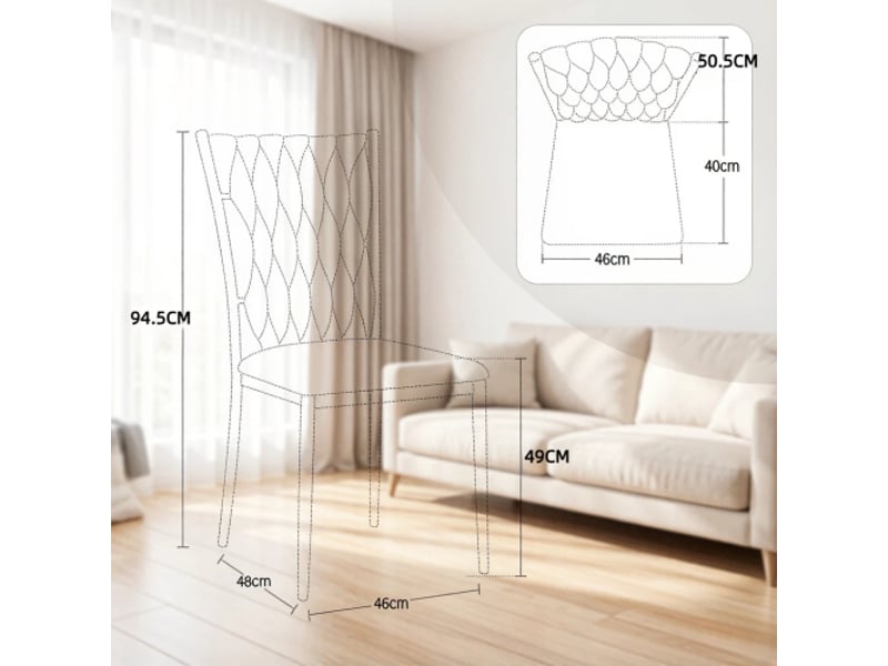 Lot de 2 chaises design haut dossier - bureau à domicile, cuisine et salon  - Conforama C