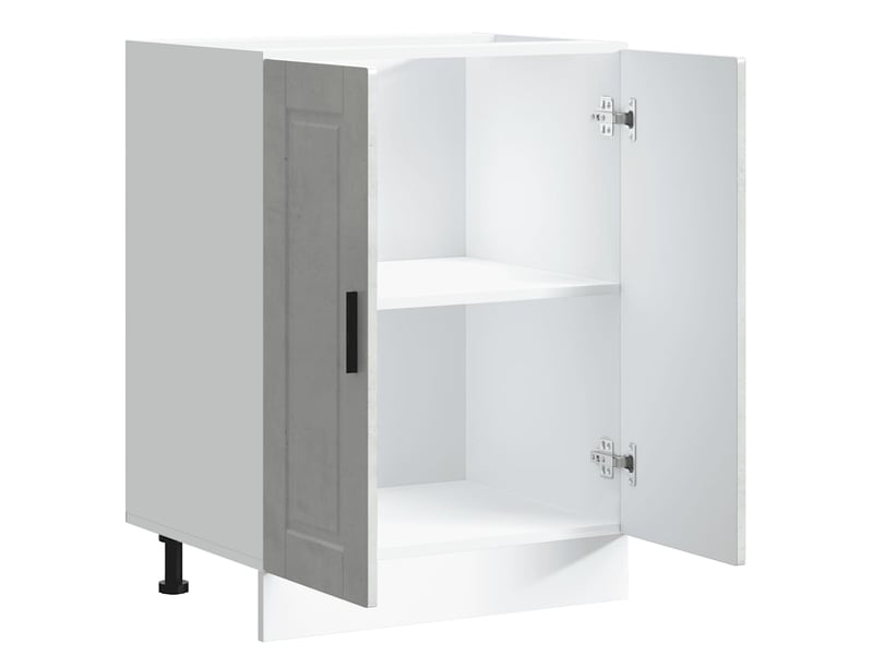 Meuble de rangement, armoire de cuisine porto gris béton bois d'ingénierie shl2307  - Conforama E