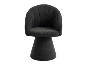 Fauteuil de table pivotant 360° 56x57x80cm - avec dossier rond ergonomique et base conique rembourrée - chenille - noir