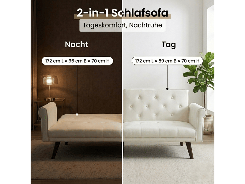  Canapé convertible, canapé-lit – beige, dossier réglable, pour chambre, pour salon  - Conforama D