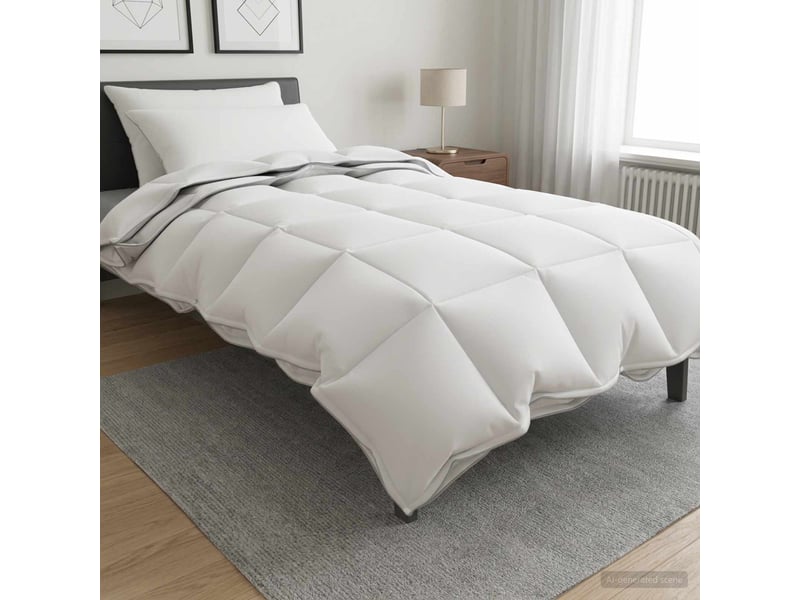  Ensemble de duvet 3 pcs - couette 140 x 220 cm toutes saisons bambou blanc  - Conforama B