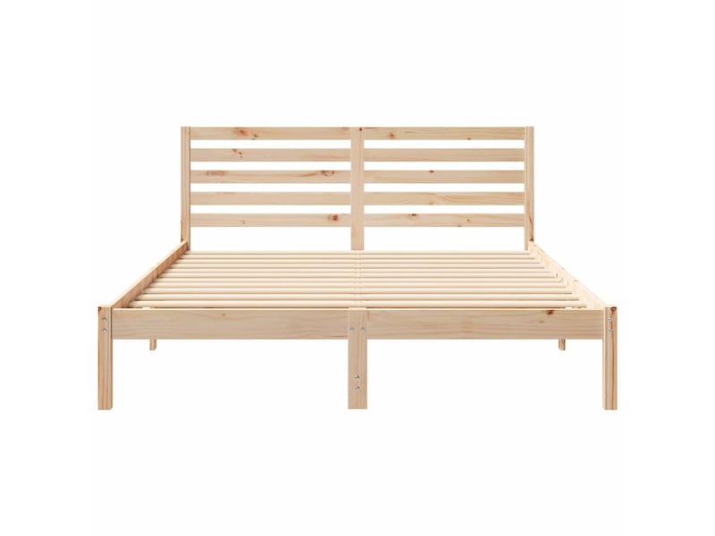  Lit double- lit adulte -  cadre de lit avec tête de lit marron 150 x 200 cm pin massif  - Conforama D