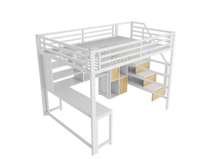 Lit mezzanine 90x200 cm <strong></strong>  <strong></strong> coloris blanc