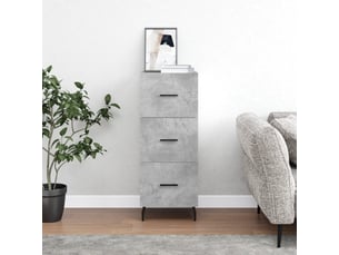 Buffet - bahut - meuble de rangement gris béton 34,5x34x90 cm bois d'ingénierie