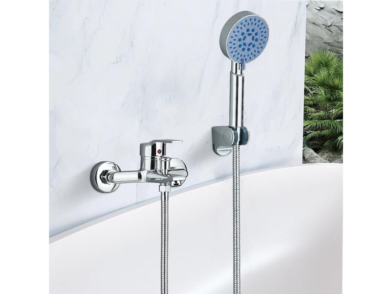  Robinet de baignoire avec douchette à main, 5 fonctions, mitigeur de baignoire avec douchette et tuyau de 1,5 m  - Conforama A