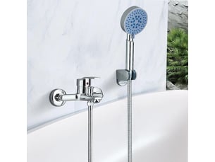Robinet de baignoire avec douchette à main, 5 fonctions, mitigeur de baignoire avec douchette et tuyau de 1,5 m
