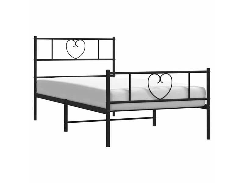  Lit simple- lit adulte -  cadre de lit métal sans matelas et pied de lit noir 100x200 cm  - Conforama B