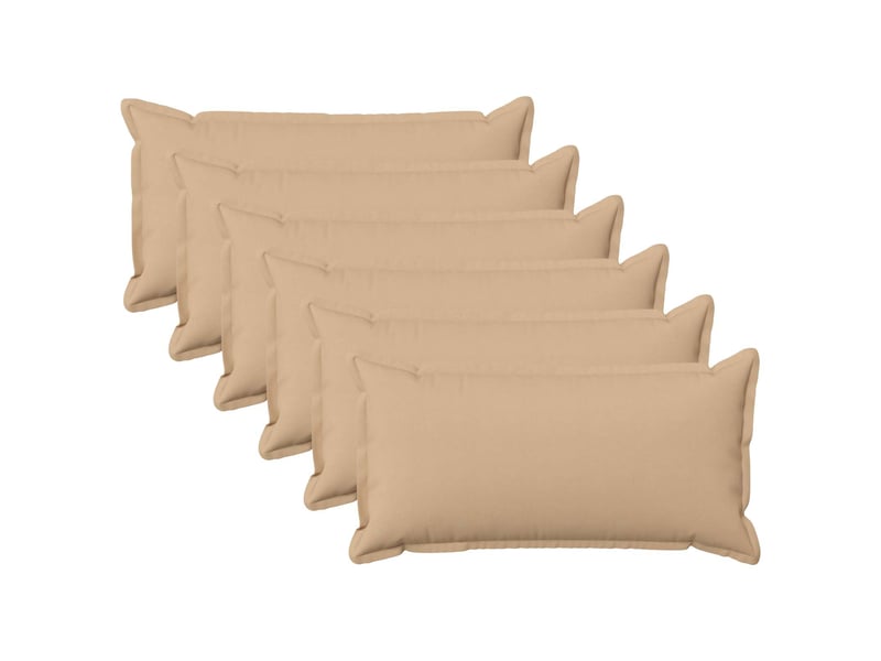  Lot de 6 coussins avec oreiller, coussins décoratifs houten crème lin synthétique cf51305  - Conforama B