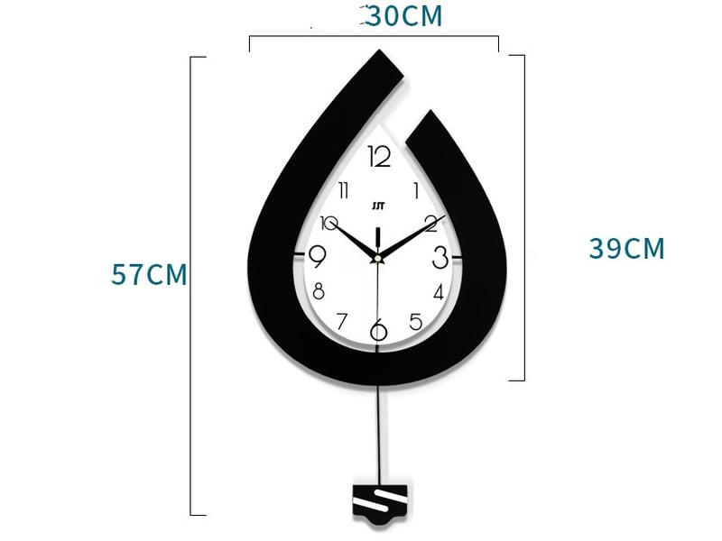  Horloge murale décorative de salon en forme de goutte d'eau  30x57cm  - Conforama B