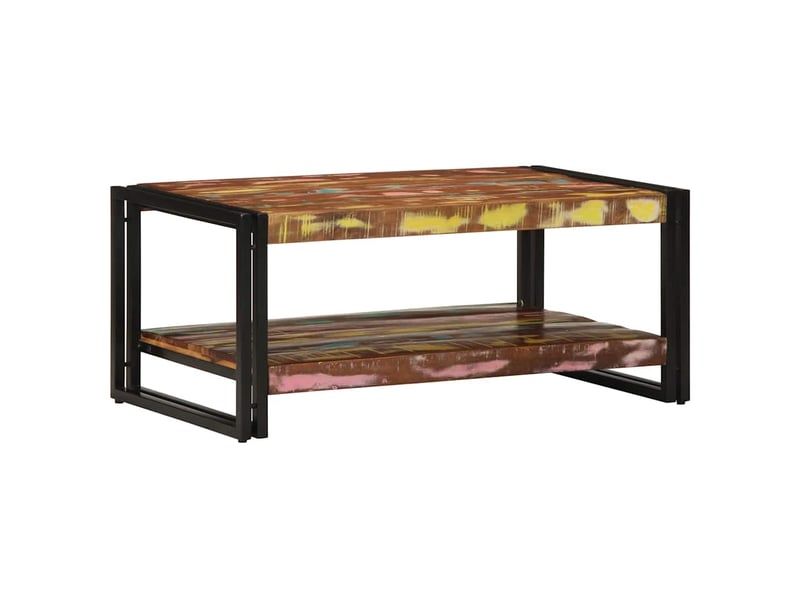  Table basse rectangulaire | table de salon multicolore 90x50x38 cm bois de récupération massif  - Conforama A