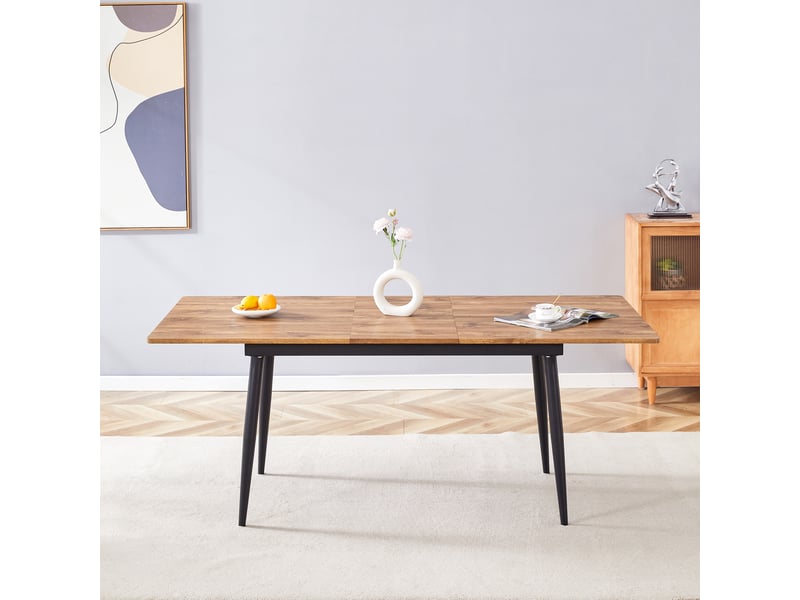Table à manger rectangulaire industrielle, effet bois, pieds métal, 190,5150 cm, 6-8 places - Conforama B