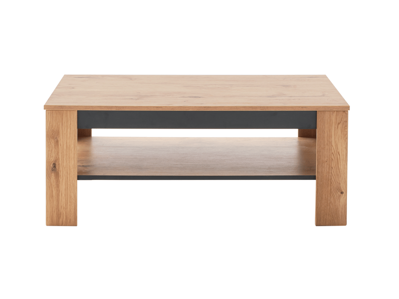  Table basse rectangulaire coloris chêne massif huilé - longueur 115 x hauteur 46 x profondeur 65 cm  - Conforama D