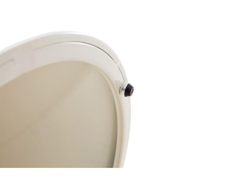 Table basse ø 50 cm aspect noyer table de salon lot de 2 pièces plateaux ronds structure en métal finition crème blanche accents dorés - Conforama D