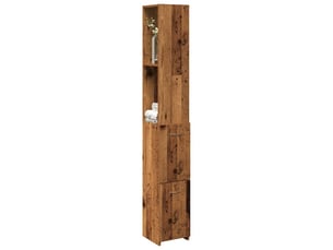 Armoire de salle de bain, meuble de rangement vieux bois 25x25x170cm bois ingénierie