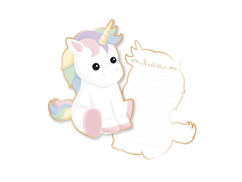  Set de 8 invitation babylicorne 812526BL - Conforama A