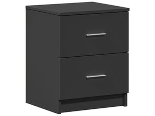 Table de chevet - cabinet de chevet - table de nuit à 2 tiroirs noire 40x36x50 cm