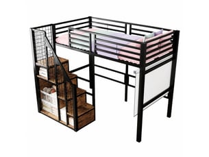 Lit mezzanine 90x200 cm <strong>STILVORA</strong>  <strong></strong> coloris noir