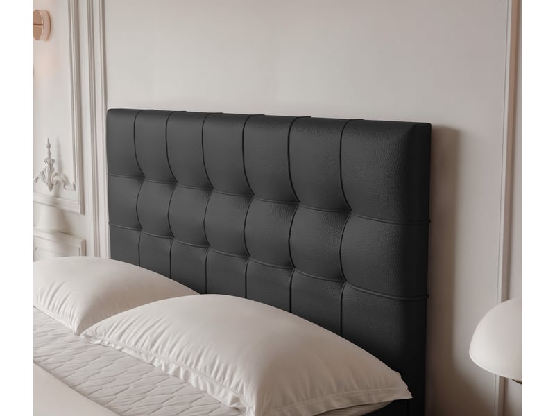  Lit adulte imperial - 160x200 cm - matelas ressorts + surmatelas - coffre de rangement - éco-cuir résistant noir IMPERIAL - Conforama D